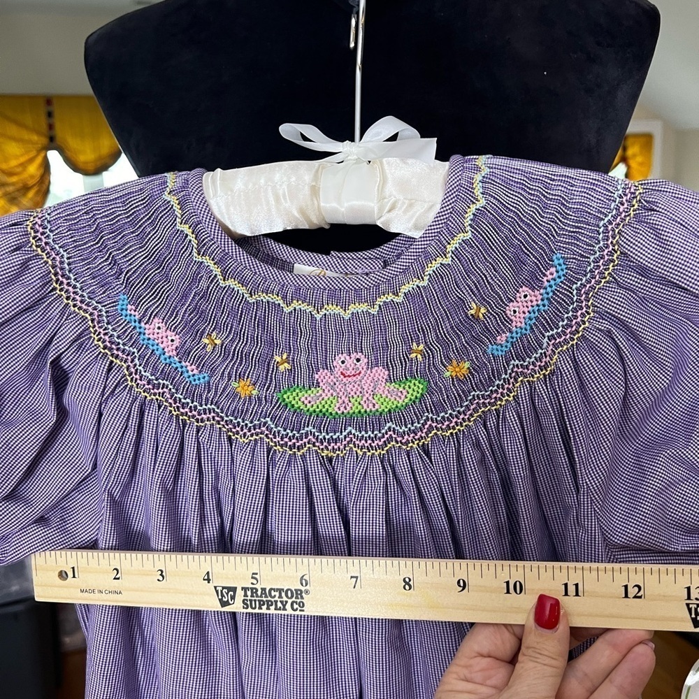 GIRLS ROSALINA SMOCKED BISHOP STYLE DRESS 5Y NWT - Picture 11 of 12
